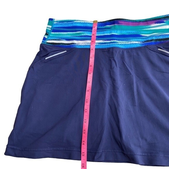 Athleta Womens Small Tall Relay Athletic Skort Navy Blue Multicolor - Picture 11 of 11